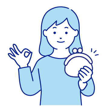 OKサインをしているがま口を持った女性のイラスト